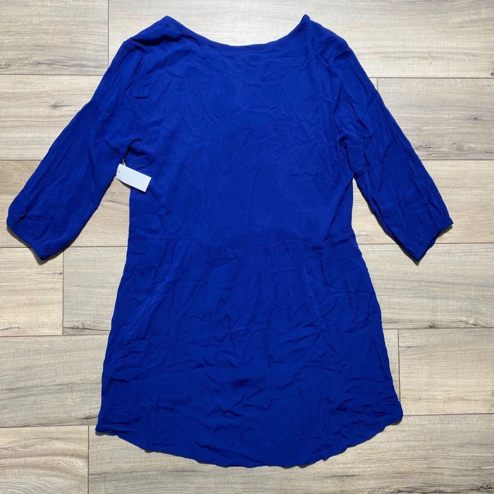 BONGO Girls Juniors Boho‎ 3/4 Sleeve Drop Waist Dress Size Large Navy Blue